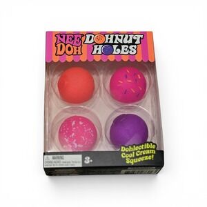 Schylling NeeDoh Dohnut Holes 4 Pack Squishy Fidget Toy Stress Balls New